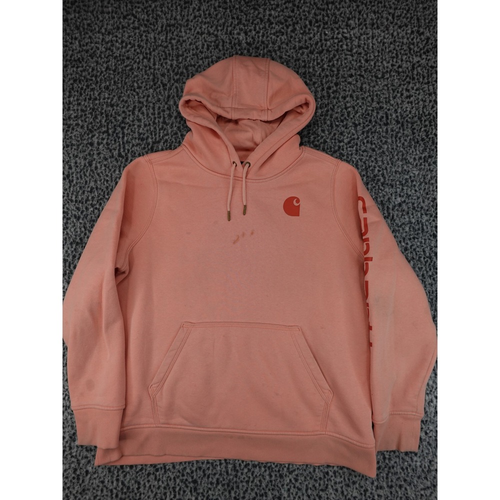 Carhartt Hoodie Girls XL 16-18 Coral Pink Relaxed Fit Graphic 102791 Q69
